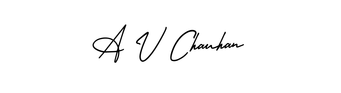 It looks lik you need a new signature style for name A V Chauhan. Design unique handwritten (AmerikaSignatureDemo-Regular) signature with our free signature maker in just a few clicks. A V Chauhan signature style 3 images and pictures png