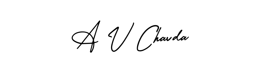 How to make A V Chavda signature? AmerikaSignatureDemo-Regular is a professional autograph style. Create handwritten signature for A V Chavda name. A V Chavda signature style 3 images and pictures png