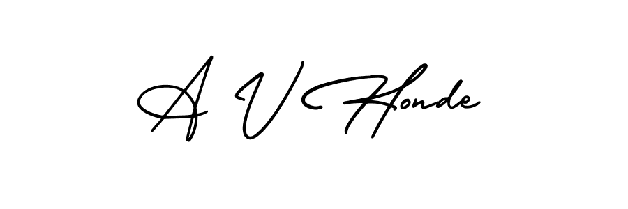 How to Draw A V Honde signature style? AmerikaSignatureDemo-Regular is a latest design signature styles for name A V Honde. A V Honde signature style 3 images and pictures png