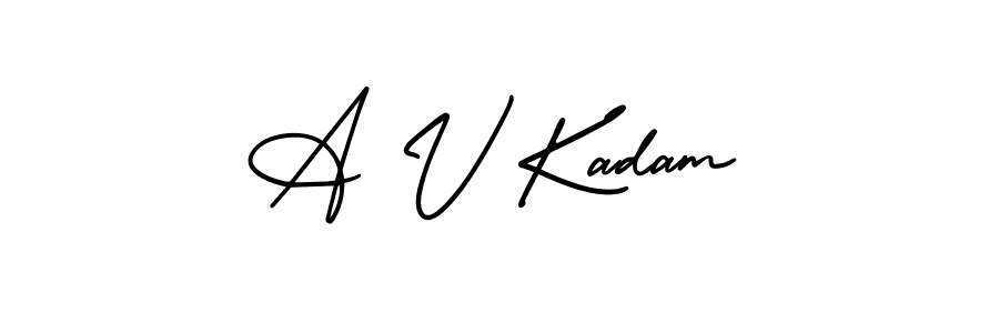 Create a beautiful signature design for name A V Kadam. With this signature (AmerikaSignatureDemo-Regular) fonts, you can make a handwritten signature for free. A V Kadam signature style 3 images and pictures png