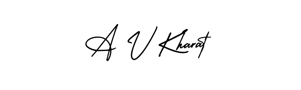 Make a beautiful signature design for name A V Kharat. With this signature (AmerikaSignatureDemo-Regular) style, you can create a handwritten signature for free. A V Kharat signature style 3 images and pictures png