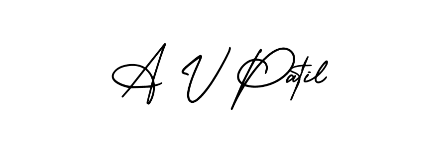 Also we have A V Patil name is the best signature style. Create professional handwritten signature collection using AmerikaSignatureDemo-Regular autograph style. A V Patil signature style 3 images and pictures png