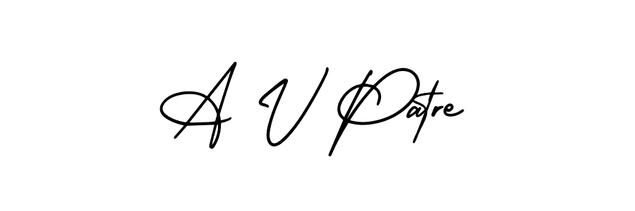 You can use this online signature creator to create a handwritten signature for the name A V Patre. This is the best online autograph maker. A V Patre signature style 3 images and pictures png