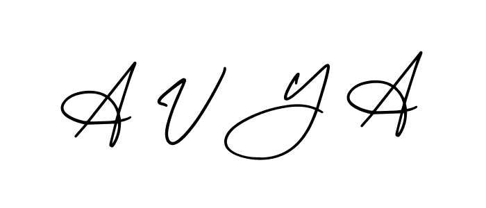 Design your own signature with our free online signature maker. With this signature software, you can create a handwritten (AmerikaSignatureDemo-Regular) signature for name A V Y A. A V Y A signature style 3 images and pictures png