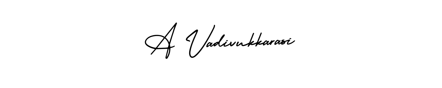 How to make A Vadivukkarasi signature? AmerikaSignatureDemo-Regular is a professional autograph style. Create handwritten signature for A Vadivukkarasi name. A Vadivukkarasi signature style 3 images and pictures png
