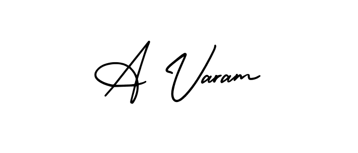 The best way (AmerikaSignatureDemo-Regular) to make a short signature is to pick only two or three words in your name. The name A Varam include a total of six letters. For converting this name. A Varam signature style 3 images and pictures png