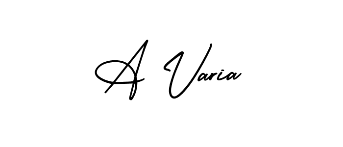 Design your own signature with our free online signature maker. With this signature software, you can create a handwritten (AmerikaSignatureDemo-Regular) signature for name A Varia. A Varia signature style 3 images and pictures png