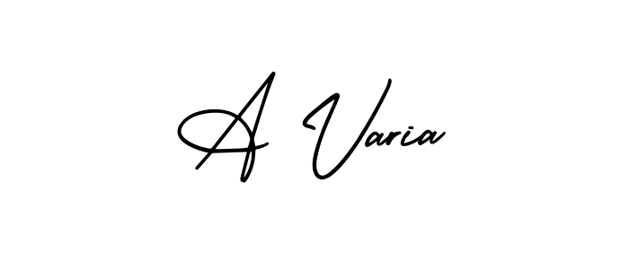 Design your own signature with our free online signature maker. With this signature software, you can create a handwritten (AmerikaSignatureDemo-Regular) signature for name A Varia. A Varia signature style 3 images and pictures png