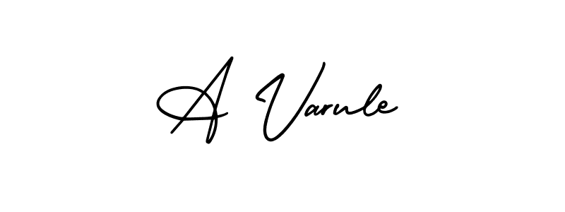 The best way (AmerikaSignatureDemo-Regular) to make a short signature is to pick only two or three words in your name. The name A Varule include a total of six letters. For converting this name. A Varule signature style 3 images and pictures png