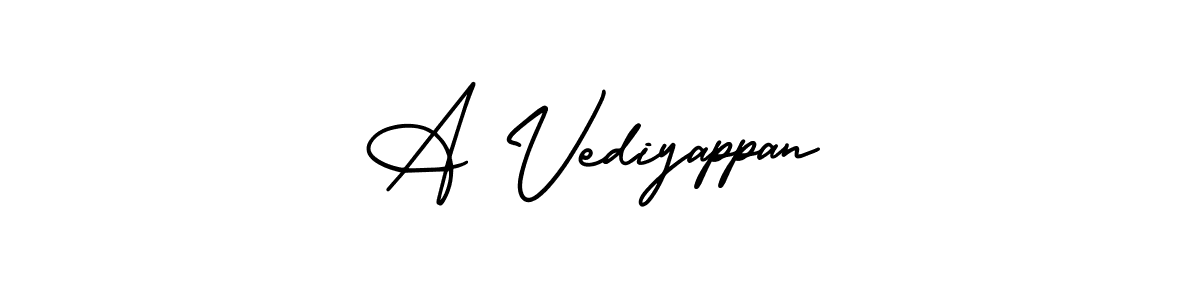 Make a beautiful signature design for name A Vediyappan. With this signature (AmerikaSignatureDemo-Regular) style, you can create a handwritten signature for free. A Vediyappan signature style 3 images and pictures png