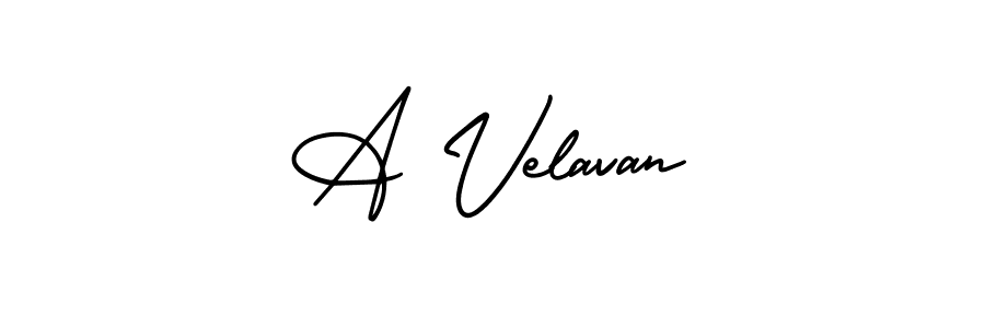 How to make A Velavan name signature. Use AmerikaSignatureDemo-Regular style for creating short signs online. This is the latest handwritten sign. A Velavan signature style 3 images and pictures png