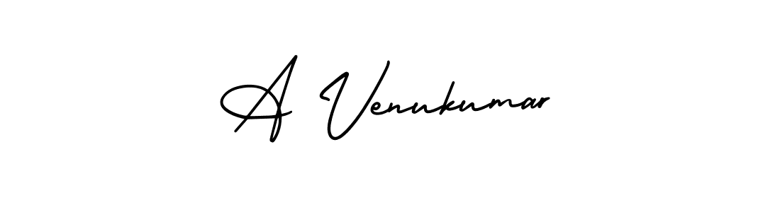 A Venukumar stylish signature style. Best Handwritten Sign (AmerikaSignatureDemo-Regular) for my name. Handwritten Signature Collection Ideas for my name A Venukumar. A Venukumar signature style 3 images and pictures png