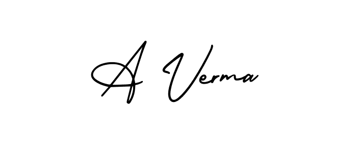 Make a beautiful signature design for name A Verma. With this signature (AmerikaSignatureDemo-Regular) style, you can create a handwritten signature for free. A Verma signature style 3 images and pictures png