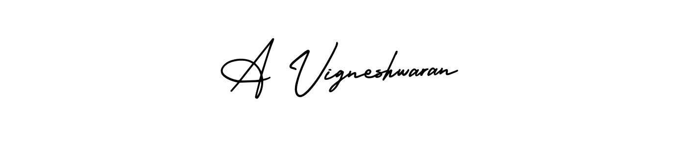How to Draw A Vigneshwaran signature style? AmerikaSignatureDemo-Regular is a latest design signature styles for name A Vigneshwaran. A Vigneshwaran signature style 3 images and pictures png