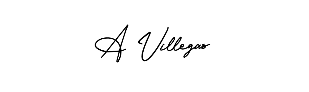 This is the best signature style for the A Villegas name. Also you like these signature font (AmerikaSignatureDemo-Regular). Mix name signature. A Villegas signature style 3 images and pictures png