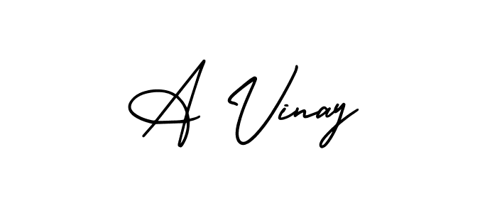 This is the best signature style for the A Vinay name. Also you like these signature font (AmerikaSignatureDemo-Regular). Mix name signature. A Vinay signature style 3 images and pictures png