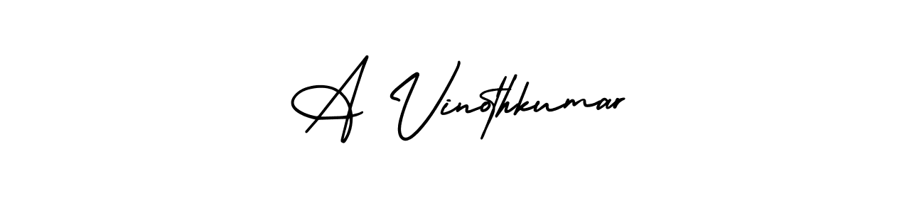 This is the best signature style for the A Vinothkumar name. Also you like these signature font (AmerikaSignatureDemo-Regular). Mix name signature. A Vinothkumar signature style 3 images and pictures png