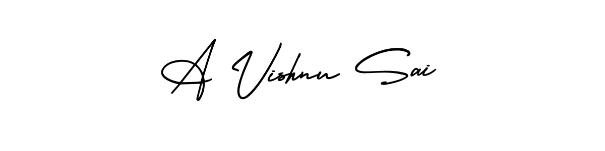 Make a beautiful signature design for name A Vishnu Sai. With this signature (AmerikaSignatureDemo-Regular) style, you can create a handwritten signature for free. A Vishnu Sai signature style 3 images and pictures png