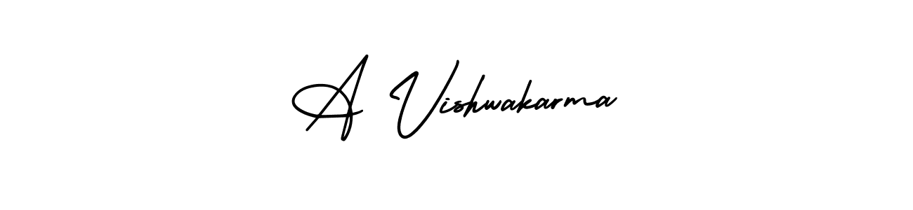 Use a signature maker to create a handwritten signature online. With this signature software, you can design (AmerikaSignatureDemo-Regular) your own signature for name A Vishwakarma. A Vishwakarma signature style 3 images and pictures png