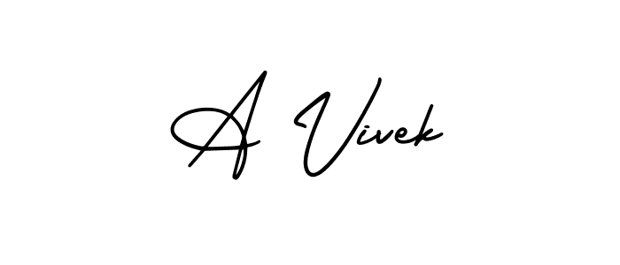 The best way (AmerikaSignatureDemo-Regular) to make a short signature is to pick only two or three words in your name. The name A Vivek include a total of six letters. For converting this name. A Vivek signature style 3 images and pictures png