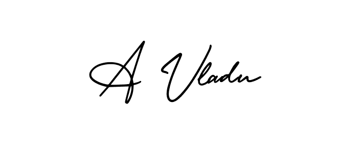 Design your own signature with our free online signature maker. With this signature software, you can create a handwritten (AmerikaSignatureDemo-Regular) signature for name A Vladu. A Vladu signature style 3 images and pictures png