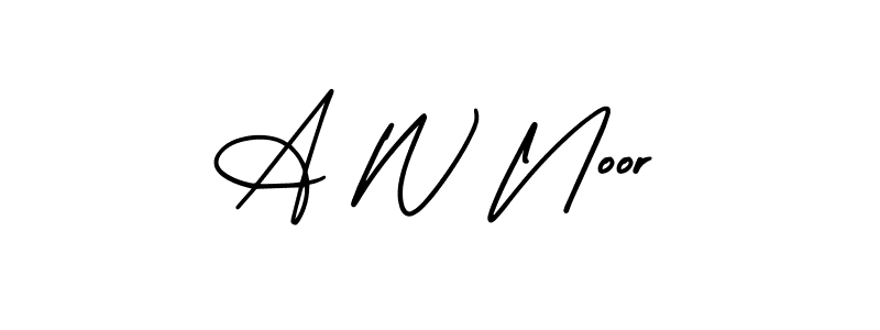 Also we have A W Noor name is the best signature style. Create professional handwritten signature collection using AmerikaSignatureDemo-Regular autograph style. A W Noor signature style 3 images and pictures png