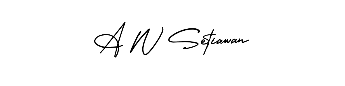 Use a signature maker to create a handwritten signature online. With this signature software, you can design (AmerikaSignatureDemo-Regular) your own signature for name A W Setiawan. A W Setiawan signature style 3 images and pictures png