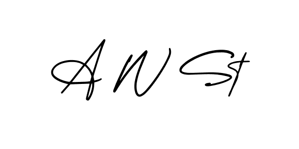 Use a signature maker to create a handwritten signature online. With this signature software, you can design (AmerikaSignatureDemo-Regular) your own signature for name A W St. A W St signature style 3 images and pictures png