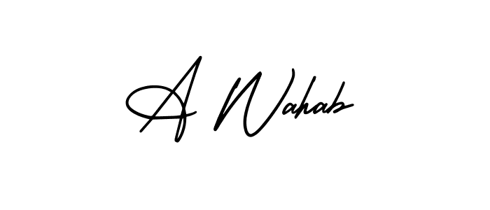 You should practise on your own different ways (AmerikaSignatureDemo-Regular) to write your name (A Wahab) in signature. don't let someone else do it for you. A Wahab signature style 3 images and pictures png