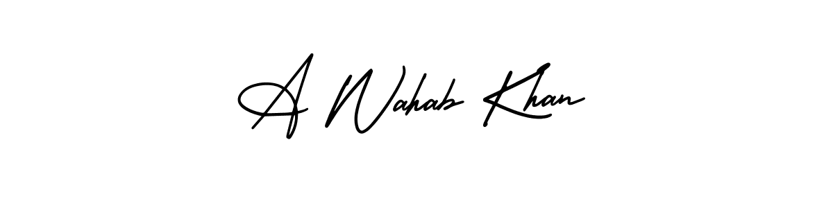 It looks lik you need a new signature style for name A Wahab Khan. Design unique handwritten (AmerikaSignatureDemo-Regular) signature with our free signature maker in just a few clicks. A Wahab Khan signature style 3 images and pictures png