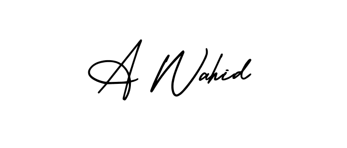 Design your own signature with our free online signature maker. With this signature software, you can create a handwritten (AmerikaSignatureDemo-Regular) signature for name A Wahid. A Wahid signature style 3 images and pictures png