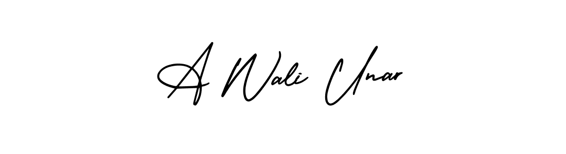 Create a beautiful signature design for name A Wali Unar. With this signature (AmerikaSignatureDemo-Regular) fonts, you can make a handwritten signature for free. A Wali Unar signature style 3 images and pictures png