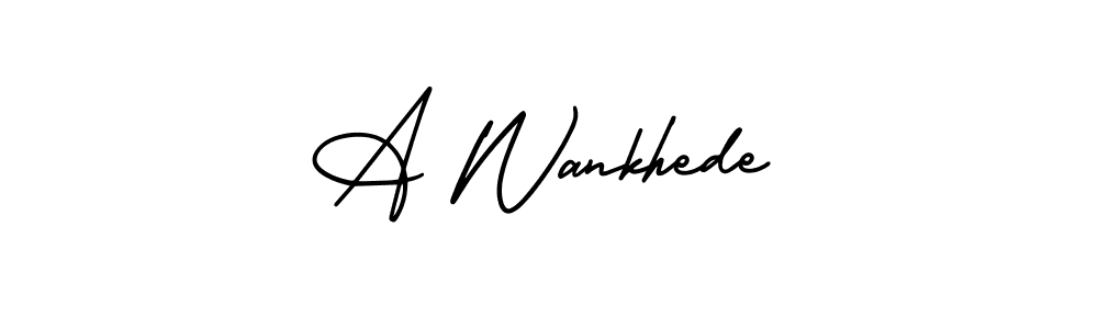 Make a beautiful signature design for name A Wankhede. With this signature (AmerikaSignatureDemo-Regular) style, you can create a handwritten signature for free. A Wankhede signature style 3 images and pictures png