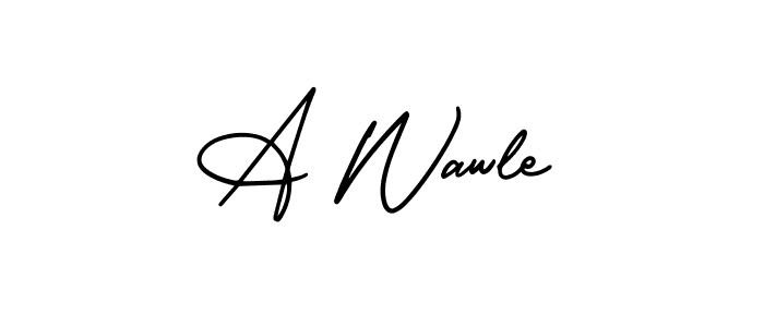 How to make A Wawle name signature. Use AmerikaSignatureDemo-Regular style for creating short signs online. This is the latest handwritten sign. A Wawle signature style 3 images and pictures png