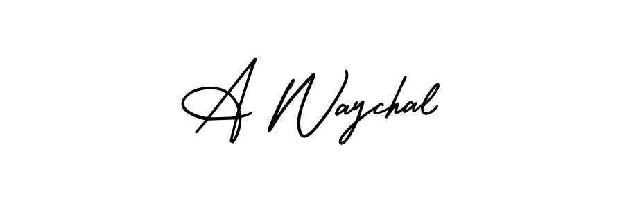 The best way (AmerikaSignatureDemo-Regular) to make a short signature is to pick only two or three words in your name. The name A Waychal include a total of six letters. For converting this name. A Waychal signature style 3 images and pictures png