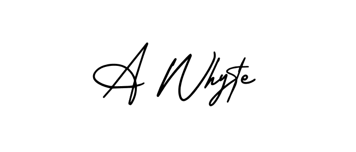 Use a signature maker to create a handwritten signature online. With this signature software, you can design (AmerikaSignatureDemo-Regular) your own signature for name A Whyte. A Whyte signature style 3 images and pictures png
