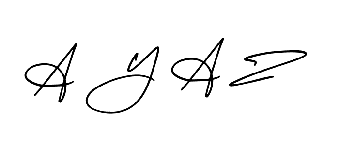 AmerikaSignatureDemo-Regular is a professional signature style that is perfect for those who want to add a touch of class to their signature. It is also a great choice for those who want to make their signature more unique. Get A Y A Z name to fancy signature for free. A Y A Z signature style 3 images and pictures png