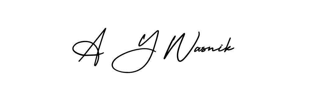 How to make A Y Wasnik signature? AmerikaSignatureDemo-Regular is a professional autograph style. Create handwritten signature for A Y Wasnik name. A Y Wasnik signature style 3 images and pictures png