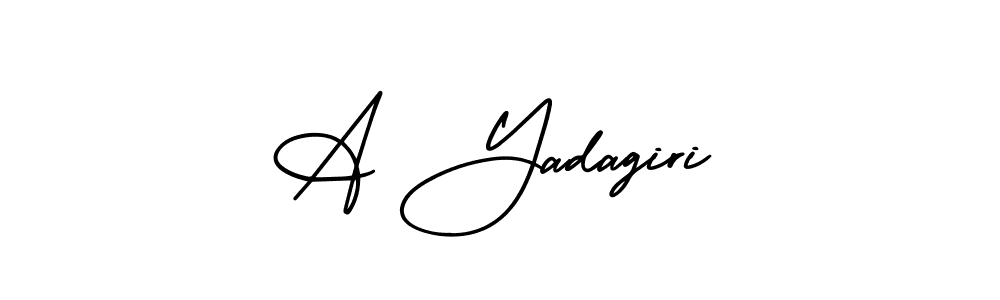 Use a signature maker to create a handwritten signature online. With this signature software, you can design (AmerikaSignatureDemo-Regular) your own signature for name A Yadagiri. A Yadagiri signature style 3 images and pictures png