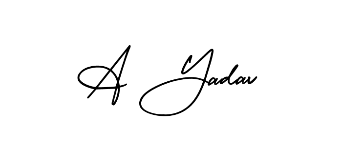 This is the best signature style for the A Yadav name. Also you like these signature font (AmerikaSignatureDemo-Regular). Mix name signature. A Yadav signature style 3 images and pictures png