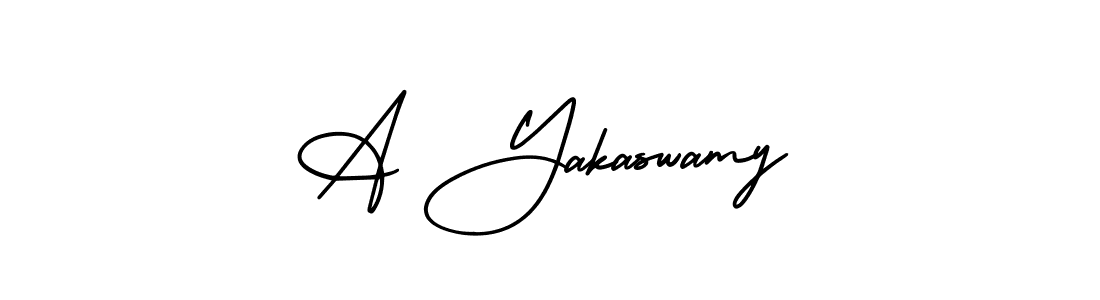 The best way (AmerikaSignatureDemo-Regular) to make a short signature is to pick only two or three words in your name. The name A Yakaswamy include a total of six letters. For converting this name. A Yakaswamy signature style 3 images and pictures png