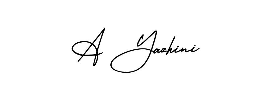 You should practise on your own different ways (AmerikaSignatureDemo-Regular) to write your name (A Yazhini) in signature. don't let someone else do it for you. A Yazhini signature style 3 images and pictures png