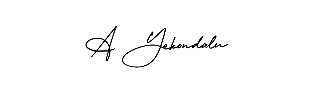 Create a beautiful signature design for name A Yekondalu. With this signature (AmerikaSignatureDemo-Regular) fonts, you can make a handwritten signature for free. A Yekondalu signature style 3 images and pictures png