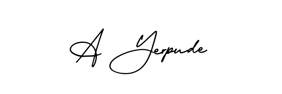 if you are searching for the best signature style for your name A Yerpude. so please give up your signature search. here we have designed multiple signature styles  using AmerikaSignatureDemo-Regular. A Yerpude signature style 3 images and pictures png