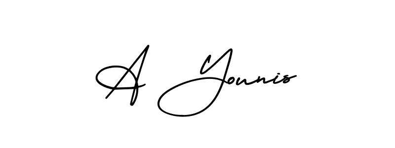 Also we have A Younis name is the best signature style. Create professional handwritten signature collection using AmerikaSignatureDemo-Regular autograph style. A Younis signature style 3 images and pictures png