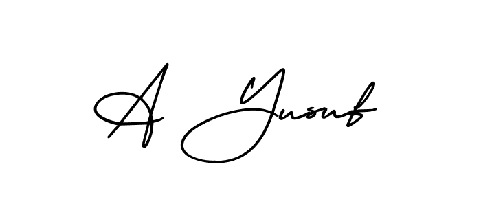 Also You can easily find your signature by using the search form. We will create A Yusuf name handwritten signature images for you free of cost using AmerikaSignatureDemo-Regular sign style. A Yusuf signature style 3 images and pictures png