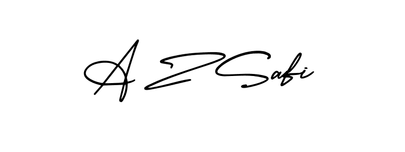 This is the best signature style for the A Z Safi name. Also you like these signature font (AmerikaSignatureDemo-Regular). Mix name signature. A Z Safi signature style 3 images and pictures png