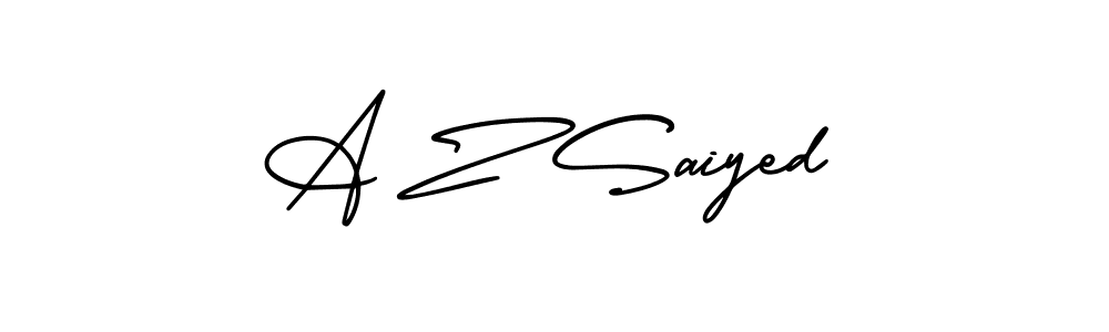 Design your own signature with our free online signature maker. With this signature software, you can create a handwritten (AmerikaSignatureDemo-Regular) signature for name A Z Saiyed. A Z Saiyed signature style 3 images and pictures png