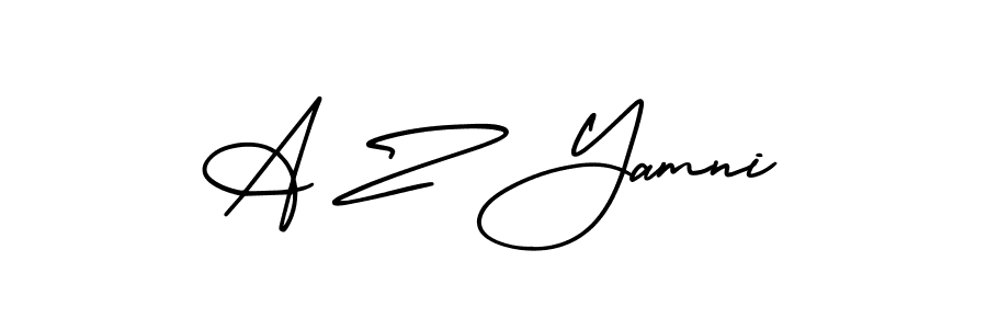 A Z Yamni stylish signature style. Best Handwritten Sign (AmerikaSignatureDemo-Regular) for my name. Handwritten Signature Collection Ideas for my name A Z Yamni. A Z Yamni signature style 3 images and pictures png