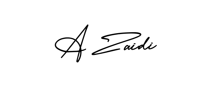 You should practise on your own different ways (AmerikaSignatureDemo-Regular) to write your name (A Zaidi) in signature. don't let someone else do it for you. A Zaidi signature style 3 images and pictures png